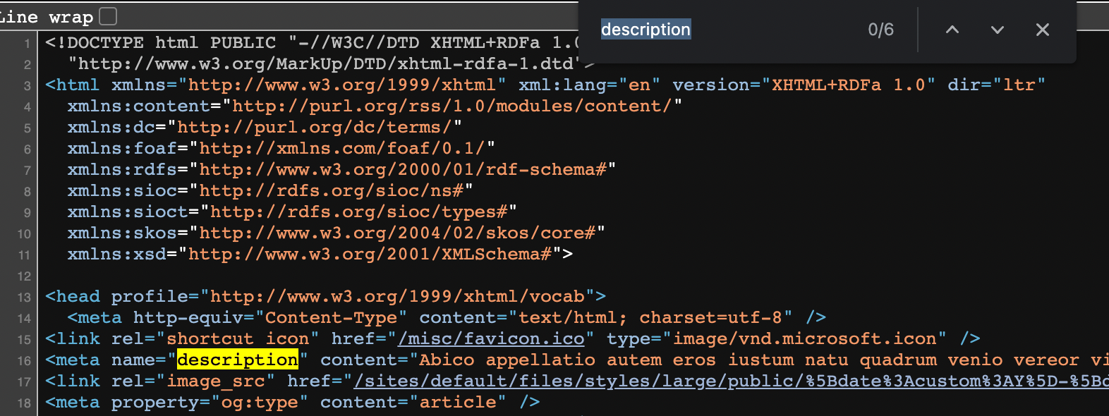 Drupal 7 Meta Description in Page Source