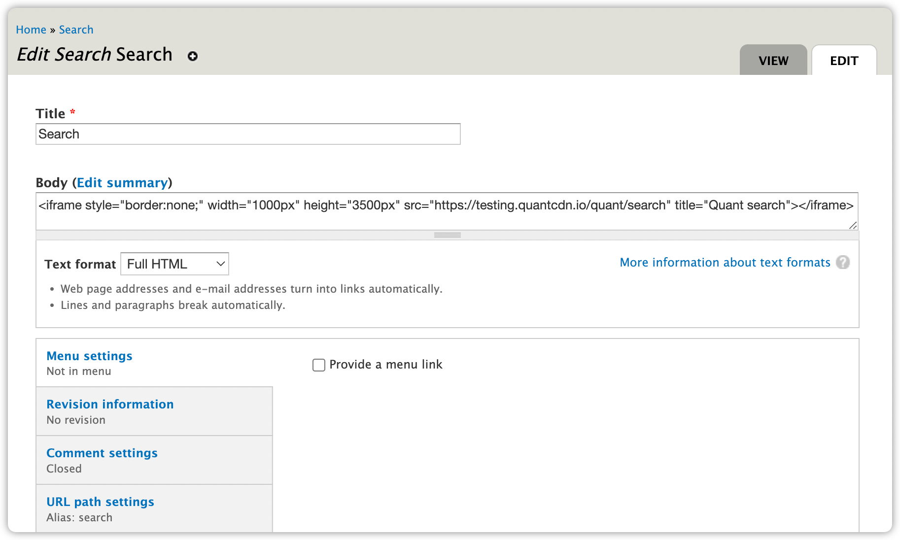 Drupal 7 Search Content Node Form