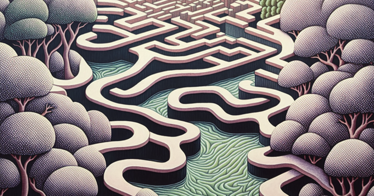 River flowing through maze v1